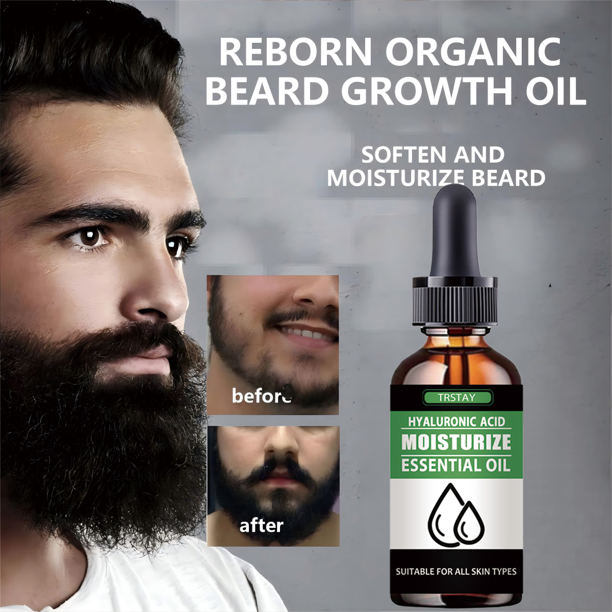 Men'S Grooming Tonic - 100% naturalny przyspieszający porost zarostu na
