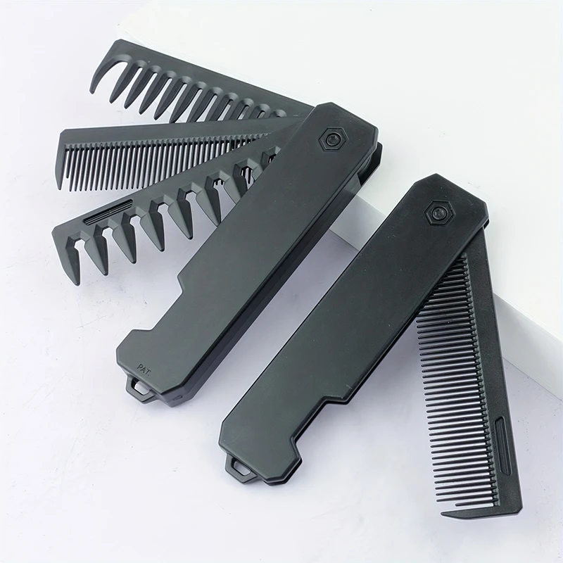Men Grooming Hygiene - Składany grzebień do brody 3 w