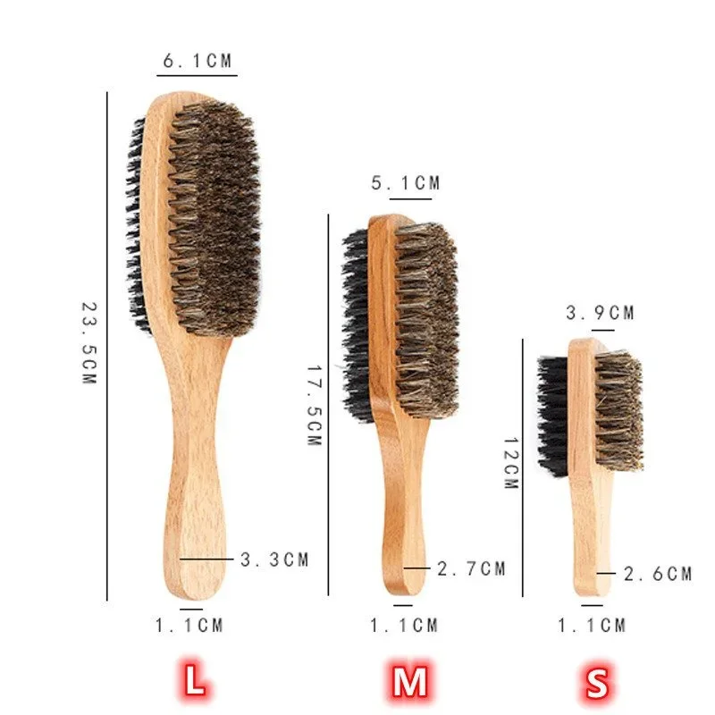 Men Grooming Hygiene - Szczotka do brody z naturalnym drewnianym