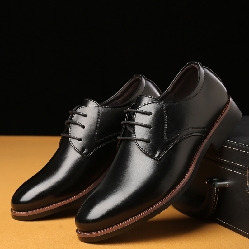 Men Grooming Outfit - Męskie skórzane buty wizytowe, eleganckie, codzienne,