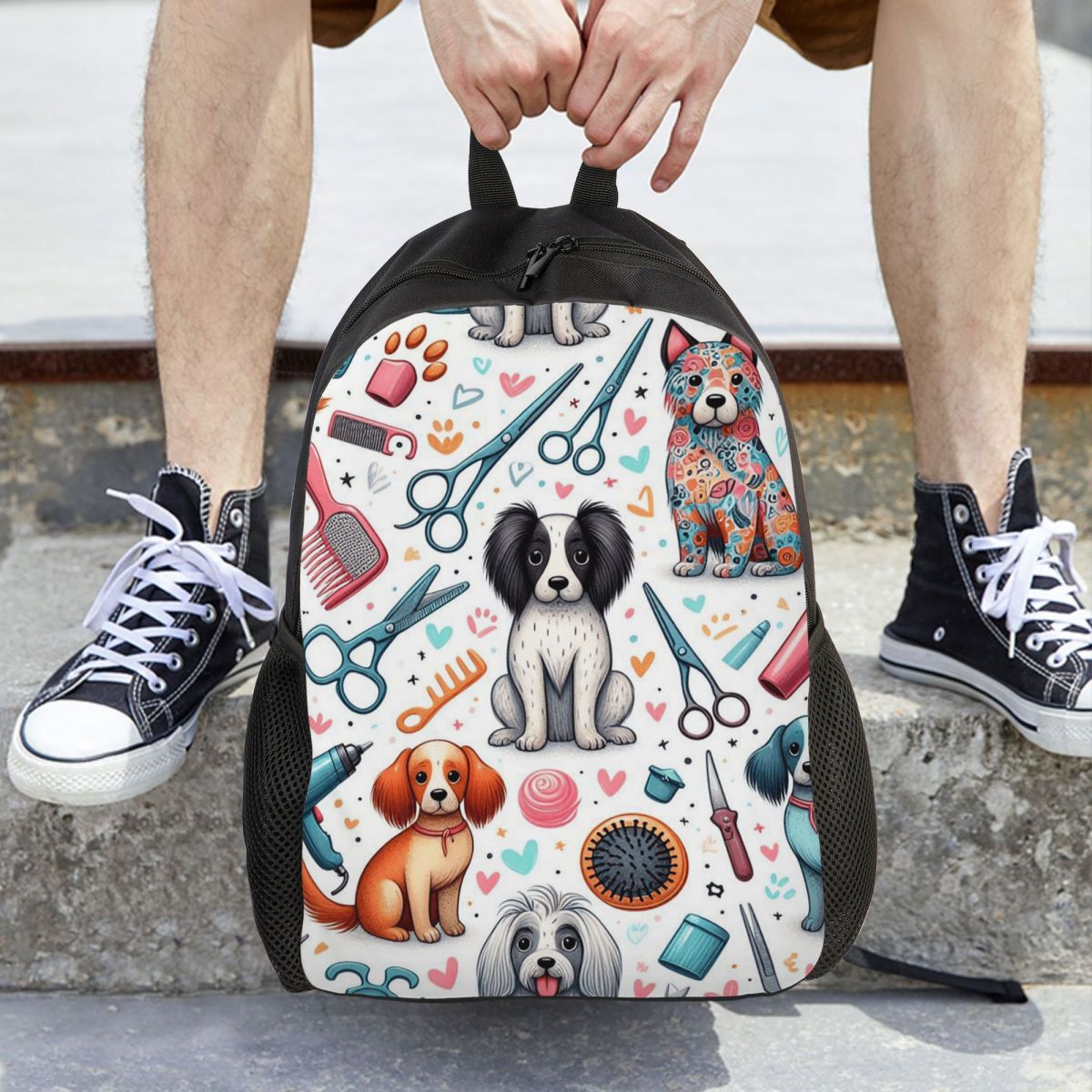 Men'S Grooming Bag - Plecak z nadrukiem dla groomerów psów,