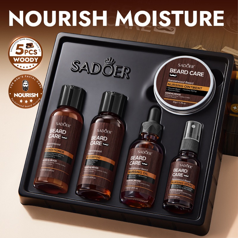 Men'S Grooming Tonic - Zestaw do pielęgnacji brody z drzewa